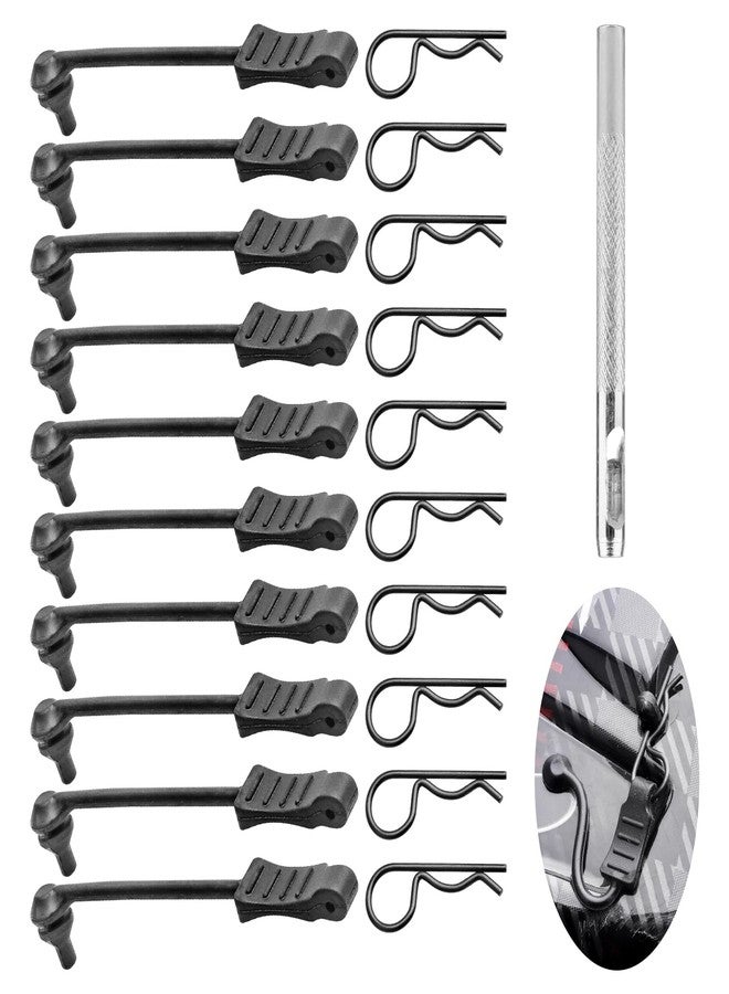 AllinRC 10PCS AllinRC RC Body Clips w/Pull Tabs & 4mm Hole Puncher for All 1/10 1/12 Scale Traxxas Arrma Redcat Axial Losi HSP HPI Kyosho RC Car Truck Crawler Body Shell Upgrades (1.2mm Rod Black) - Image 1